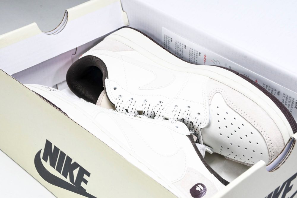 Travis Scott AJ1 Low x BAPE 'White Grey' (Custom) - Image 23