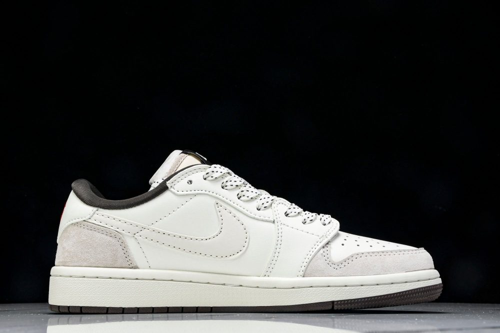 Travis Scott AJ1 Low x BAPE 'White Grey' (Custom) - Image 3