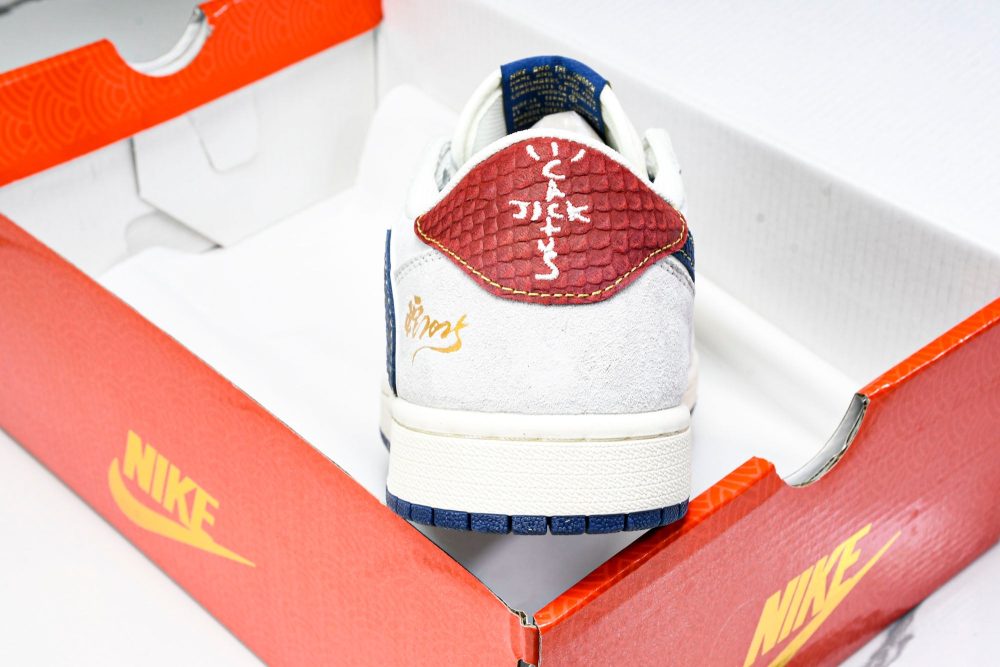 Travis Scott AJ1 Low x Year of The Snake 'White Navy' (Custom) - Image 23