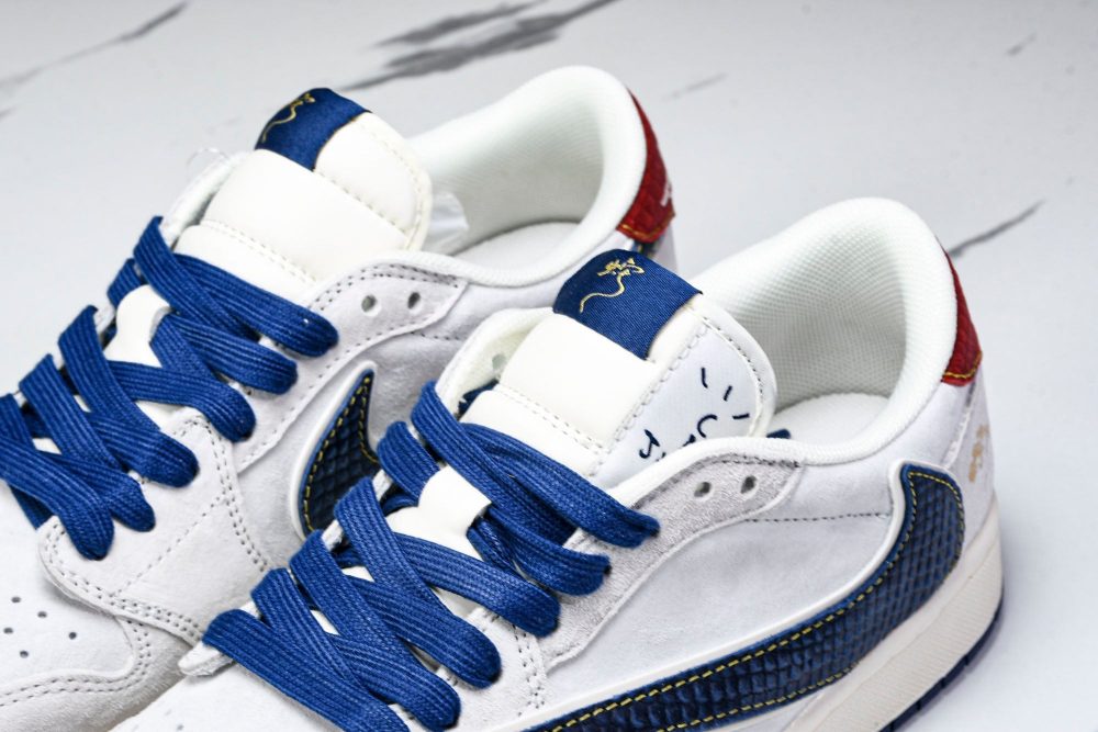 Travis Scott AJ1 Low x Year of The Snake 'White Navy' (Custom) - Image 21