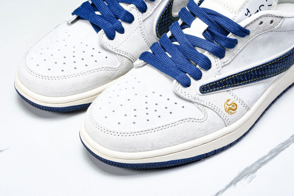 Travis Scott AJ1 Low x Year of The Snake 'White Navy' (Custom) - Image 20