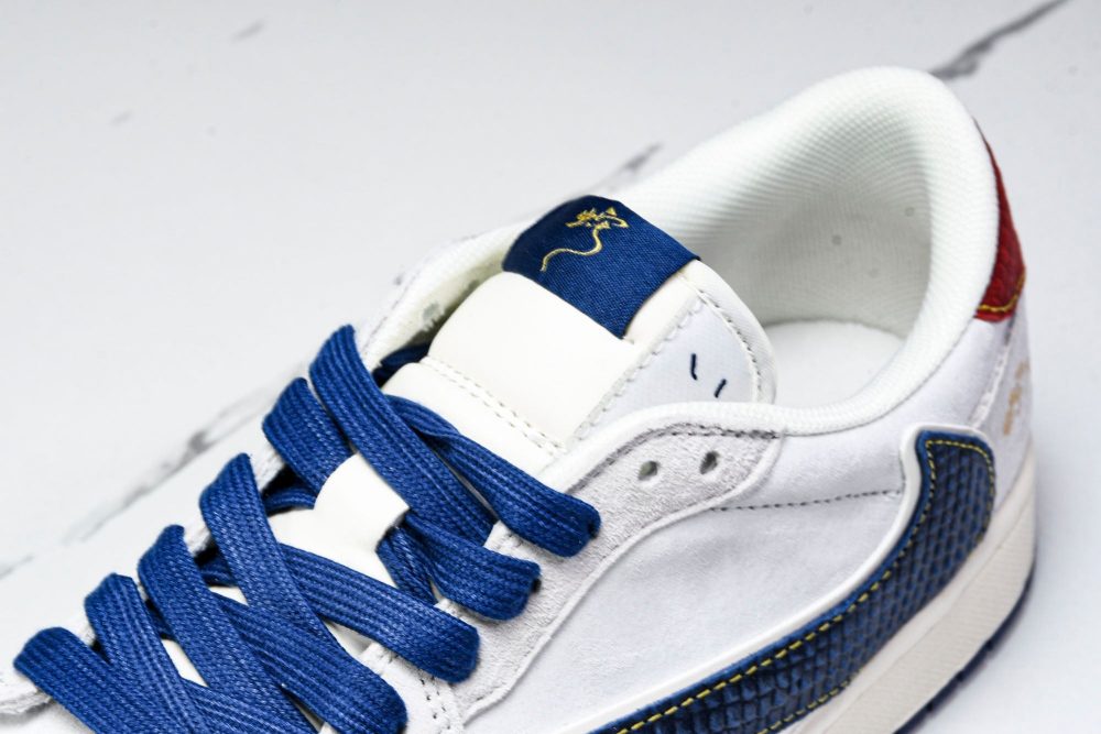 Travis Scott AJ1 Low x Year of The Snake 'White Navy' (Custom) - Image 10