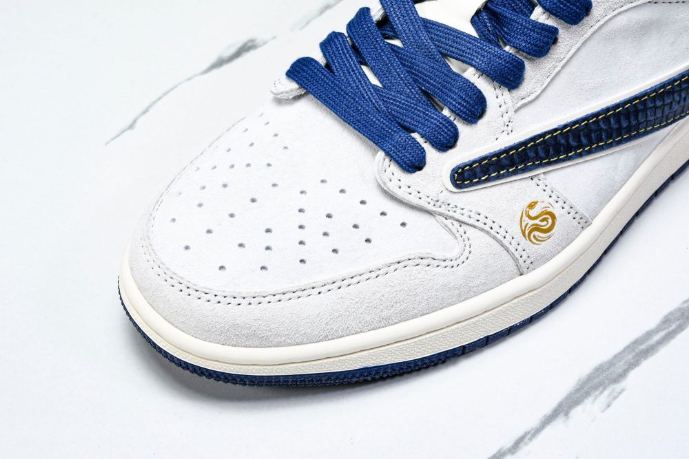 Travis Scott AJ1 Low x Year of The Snake 'White Navy' (Custom) - Image 9