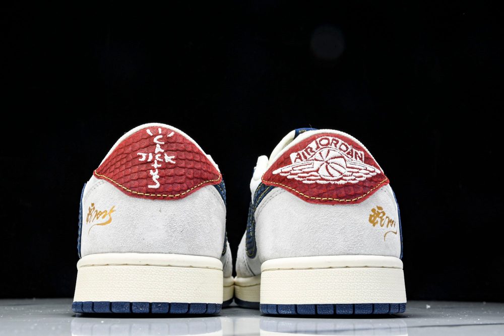 Travis Scott AJ1 Low x Year of The Snake 'White Navy' (Custom) - Image 7