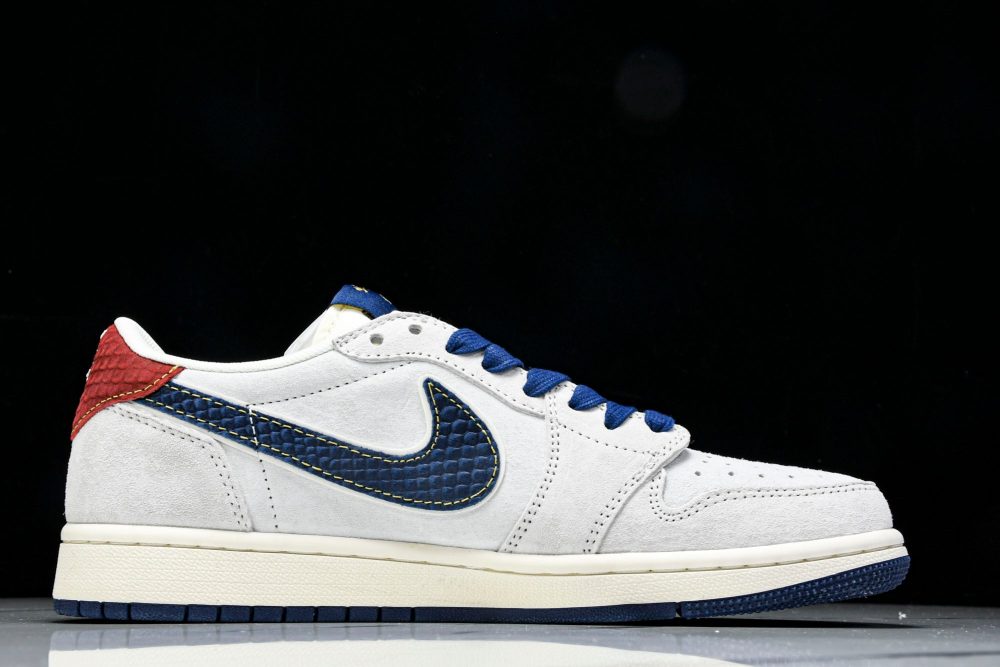 Travis Scott AJ1 Low x Year of The Snake 'White Navy' (Custom) - Image 3