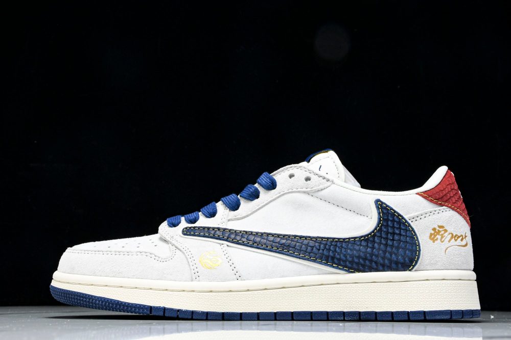 Travis Scott AJ1 Low x Year of The Snake 'White Navy' (Custom)