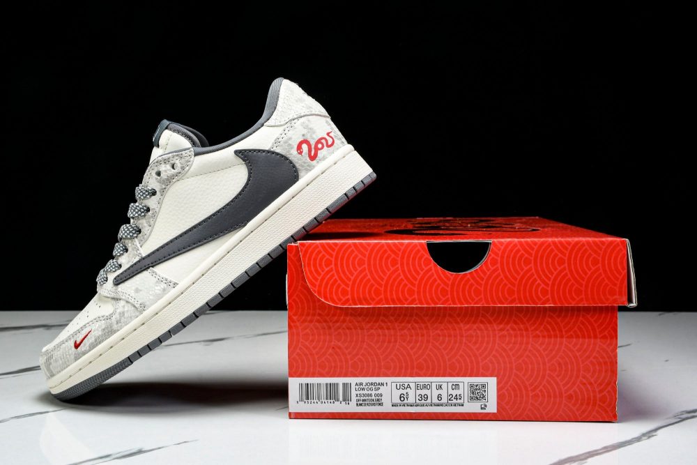 Travis Scott AJ1 Low x Year of The Snake 'White Grey' (Custom) - Image 27