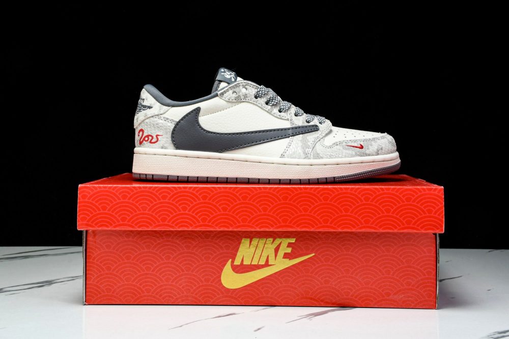 Travis Scott AJ1 Low x Year of The Snake 'White Grey' (Custom) - Image 26