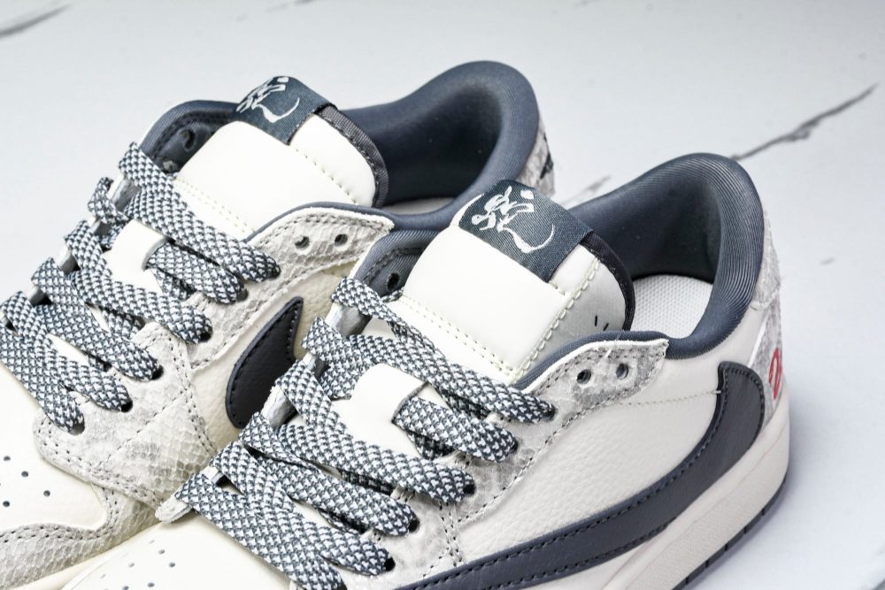 Travis Scott AJ1 Low x Year of The Snake 'White Grey' (Custom) - Image 21