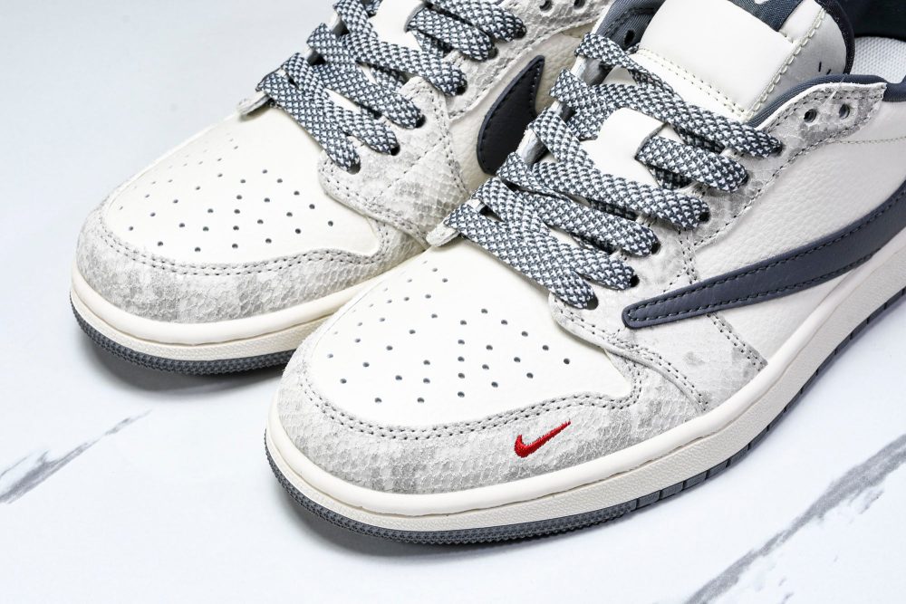 Travis Scott AJ1 Low x Year of The Snake 'White Grey' (Custom) - Image 20