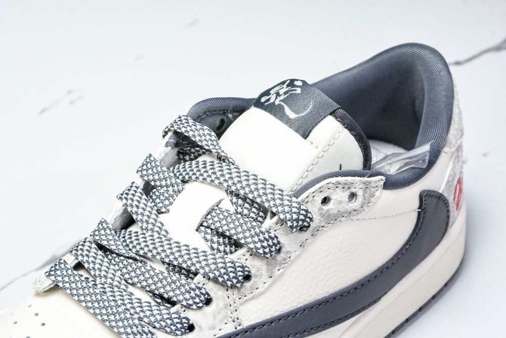 Travis Scott AJ1 Low x Year of The Snake 'White Grey' (Custom) - Image 10