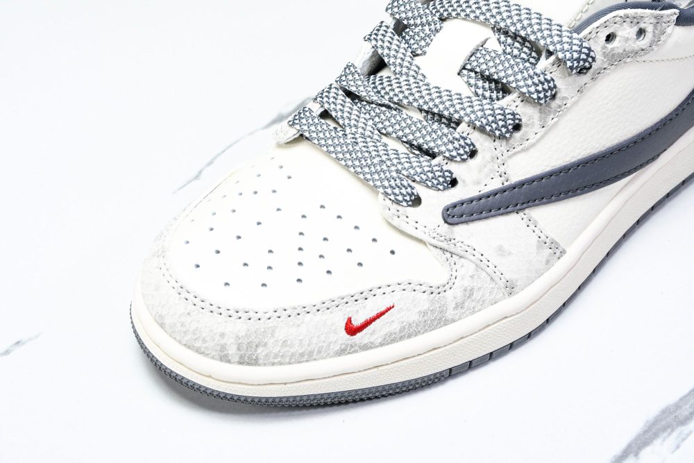 Travis Scott AJ1 Low x Year of The Snake 'White Grey' (Custom) - Image 9