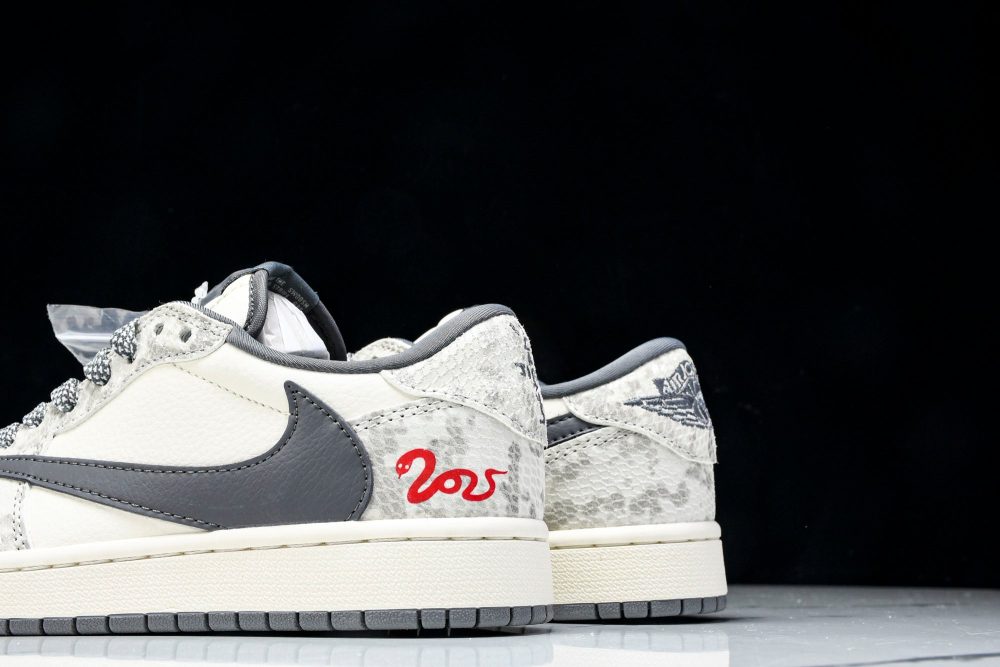 Travis Scott AJ1 Low x Year of The Snake 'White Grey' (Custom) - Image 8