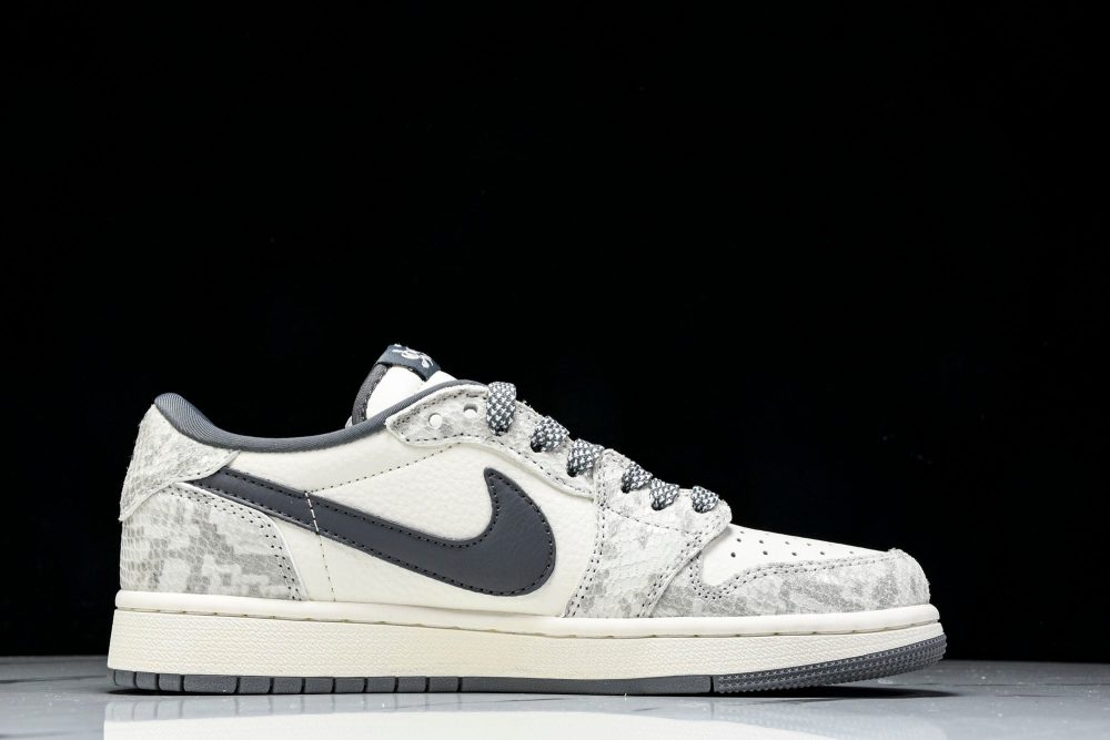 Travis Scott AJ1 Low x Year of The Snake 'White Grey' (Custom) - Image 3