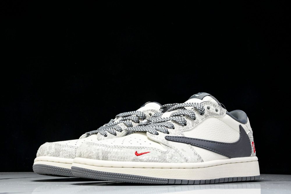 Travis Scott AJ1 Low x Year of The Snake 'White Grey' (Custom) - Image 2