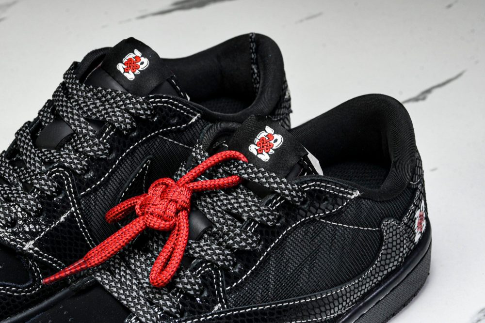 Travis Scott AJ1 Low x Year of The Snake 'Black Red' (Custom) - Image 21
