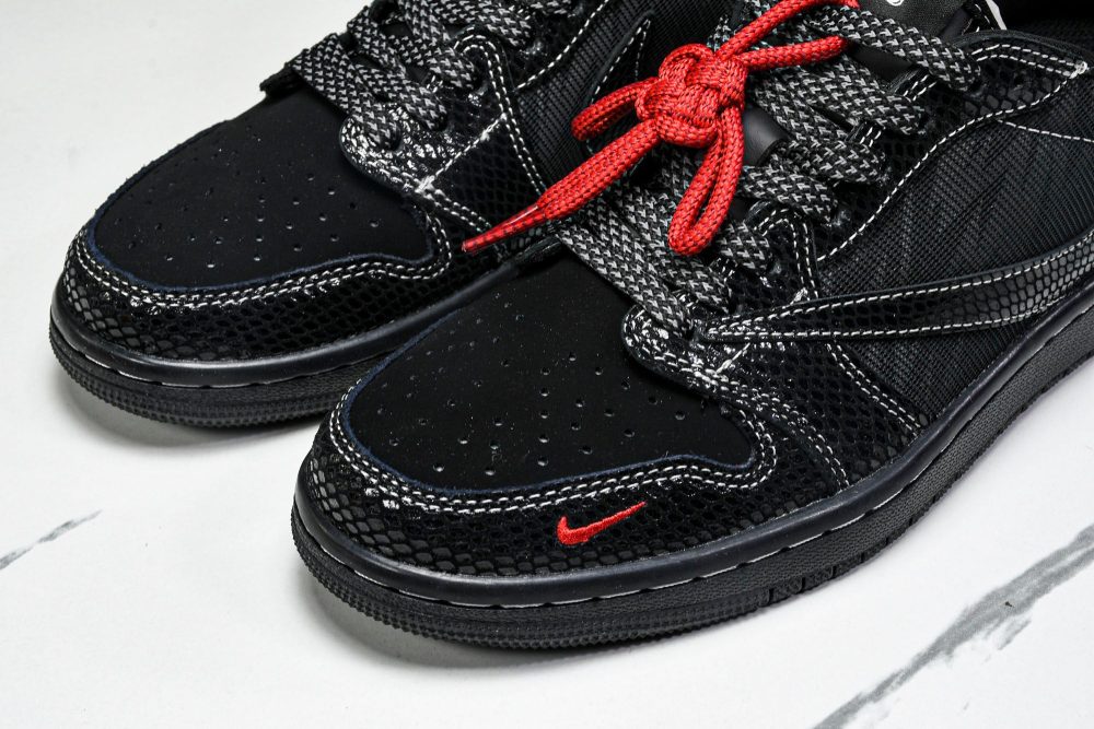 Travis Scott AJ1 Low x Year of The Snake 'Black Red' (Custom) - Image 20