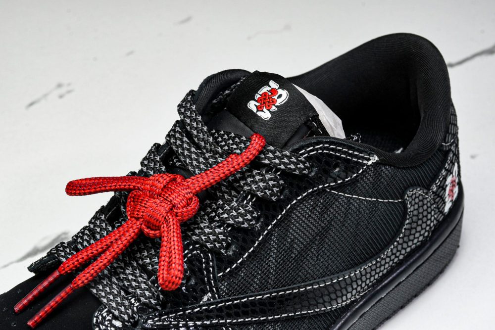 Travis Scott AJ1 Low x Year of The Snake 'Black Red' (Custom) - Image 10