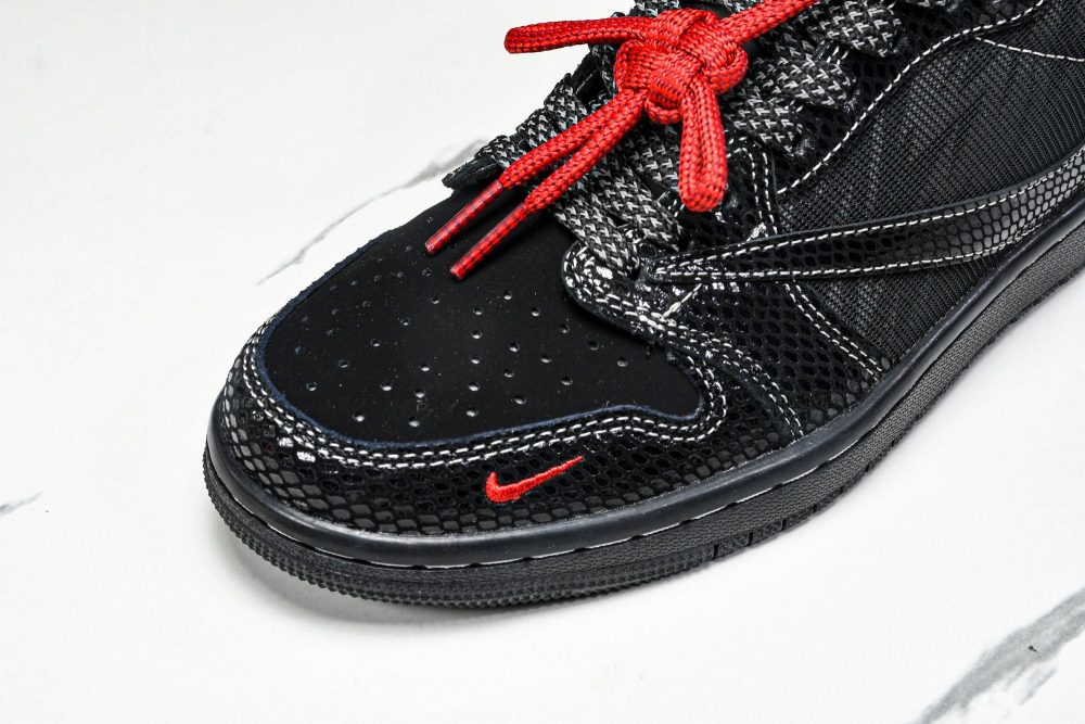 Travis Scott AJ1 Low x Year of The Snake 'Black Red' (Custom) - Image 9
