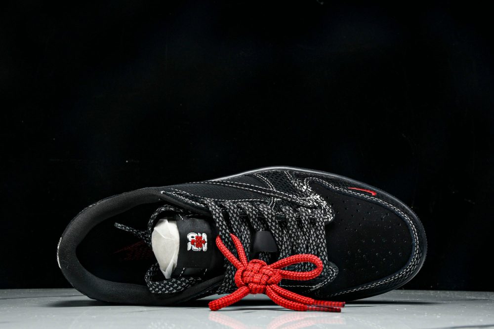 Travis Scott AJ1 Low x Year of The Snake 'Black Red' (Custom) - Image 4