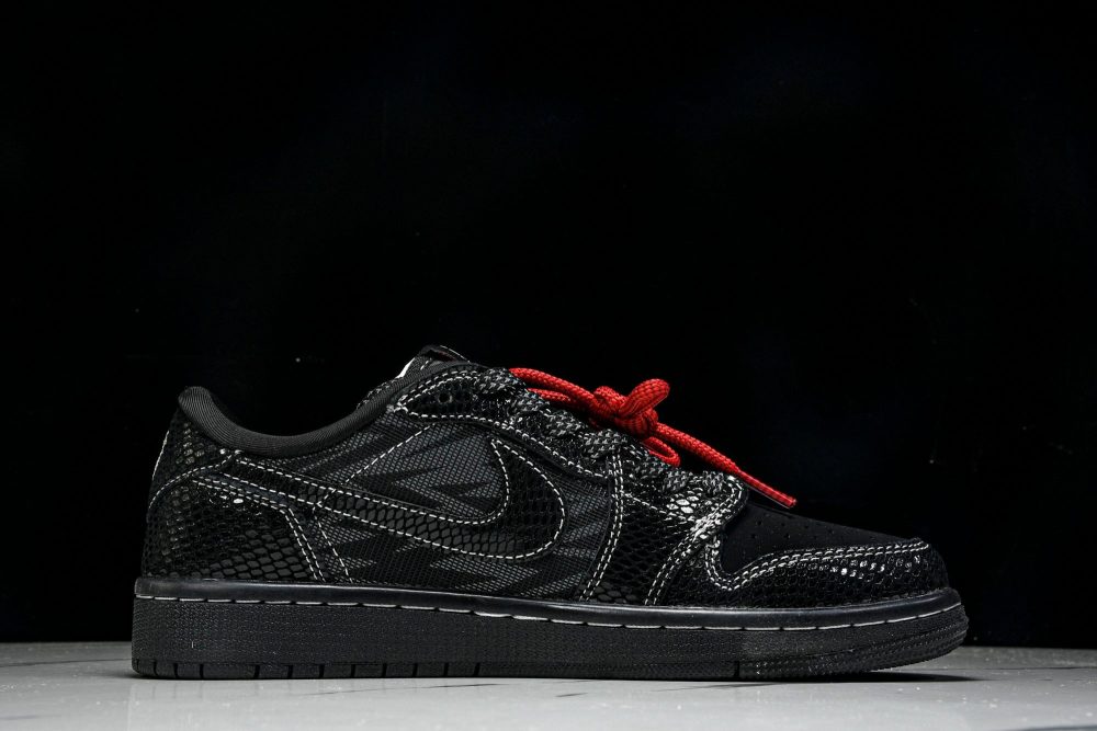 Travis Scott AJ1 Low x Year of The Snake 'Black Red' (Custom) - Image 3