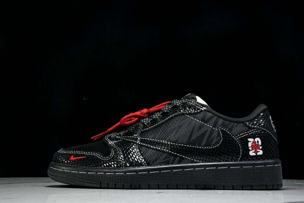 Travis Scott AJ1 Low x Year of The Snake 'Black Red' (Custom)