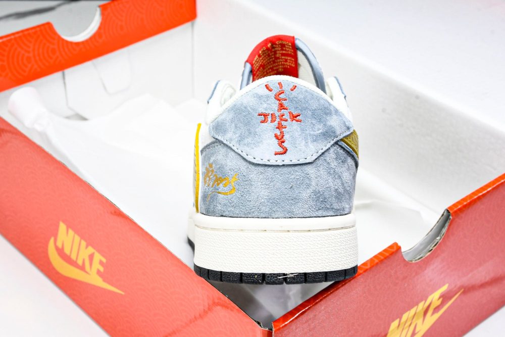Travis Scott AJ1 Low x Year of The Snake 'Gold Grey' (Custom) - Image 23
