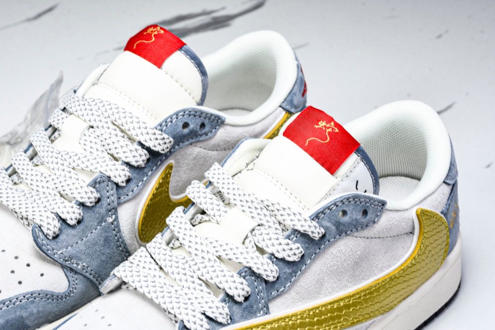 Travis Scott AJ1 Low x Year of The Snake 'Gold Grey' (Custom) - Image 20