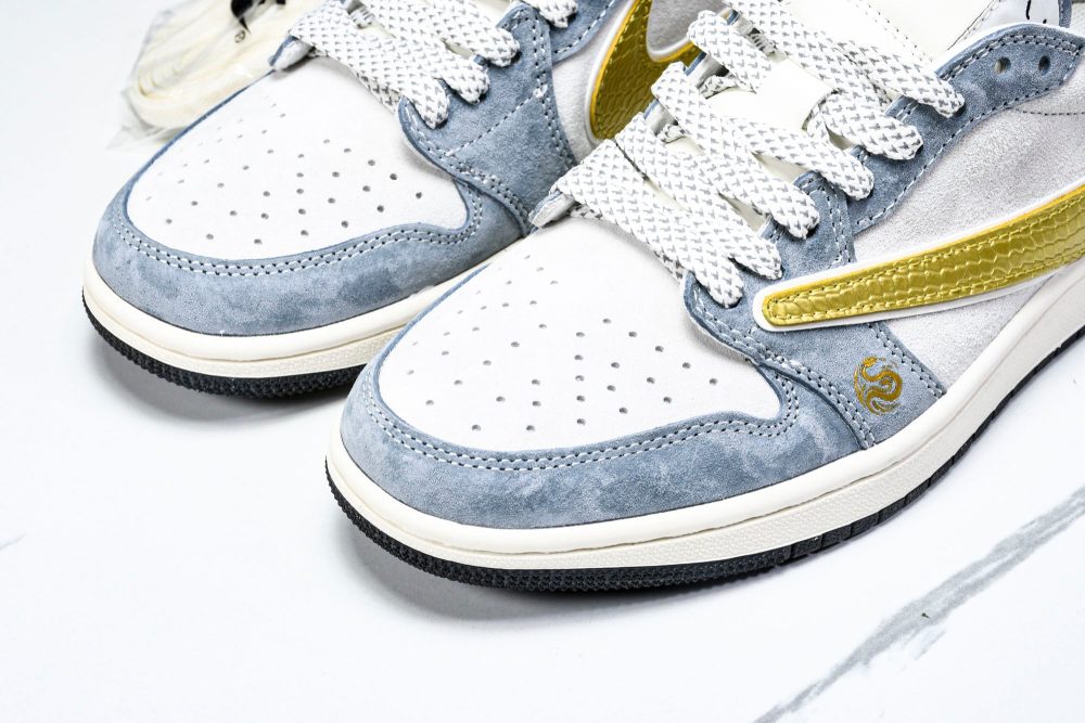 Travis Scott AJ1 Low x Year of The Snake 'Gold Grey' (Custom) - Image 19