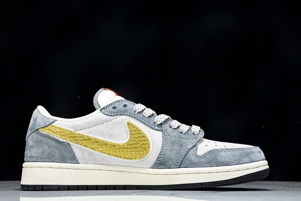 Travis Scott AJ1 Low x Year of The Snake 'Gold Grey' (Custom) - Image 3