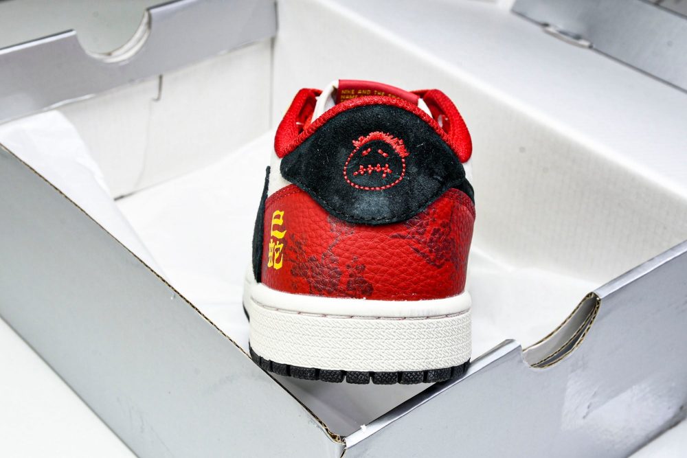 Travis Scott AJ1 Low x Year of The Snake 'Beige Red' (Custom) - Image 24