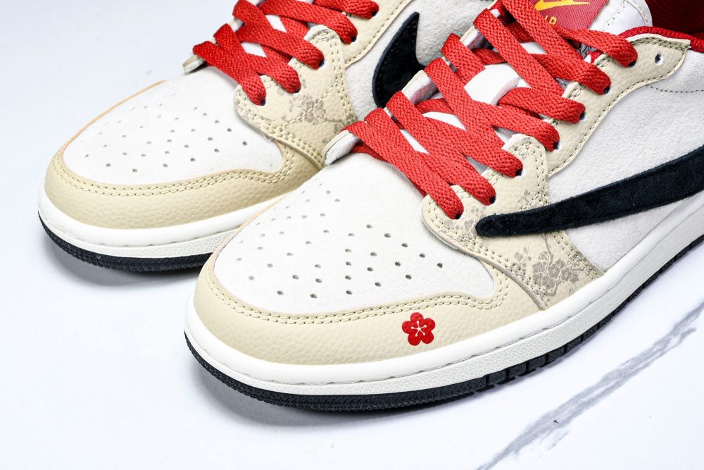 Travis Scott AJ1 Low x Year of The Snake 'Beige Red' (Custom) - Image 20