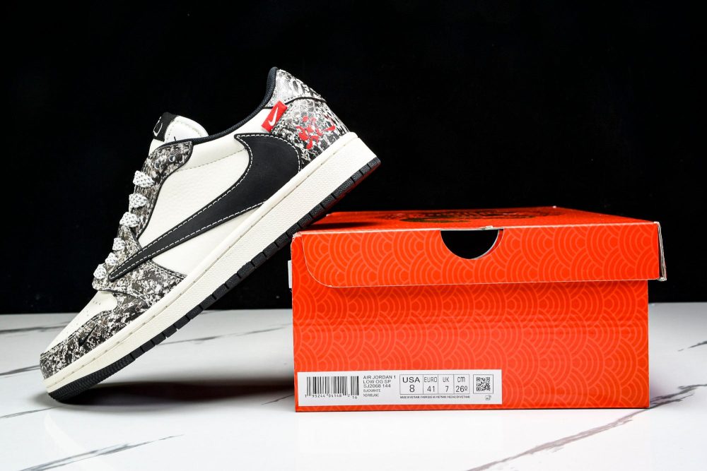 Travis Scott AJ1 Low x Year of The Snake 'Grey Black' (Custom) - Image 27