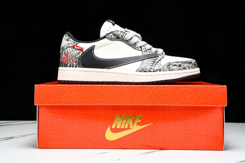 Travis Scott AJ1 Low x Year of The Snake 'Grey Black' (Custom) - Image 26
