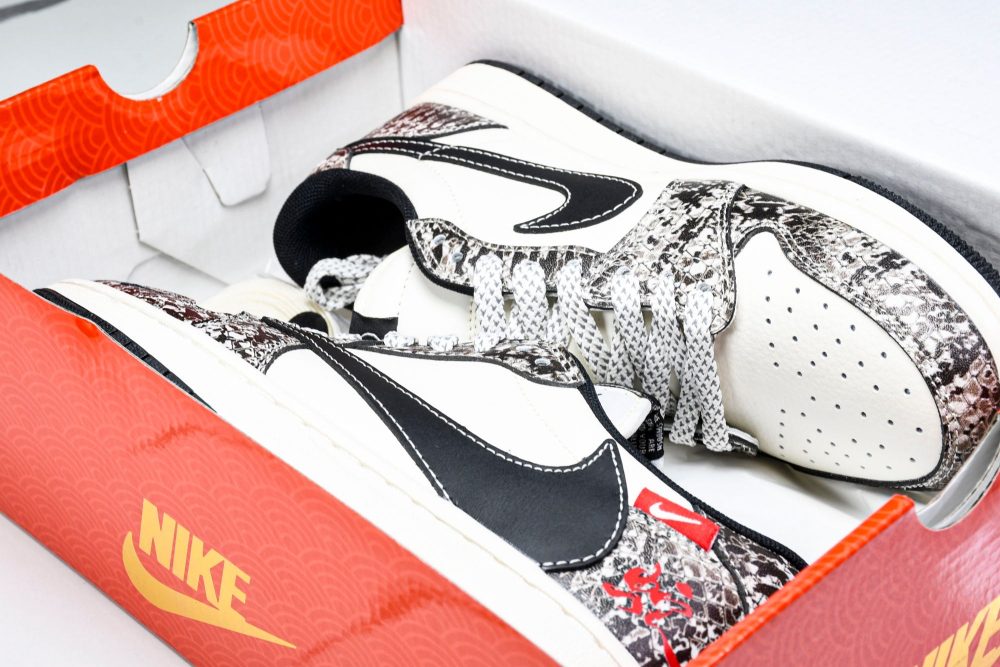 Travis Scott AJ1 Low x Year of The Snake 'Grey Black' (Custom) - Image 23