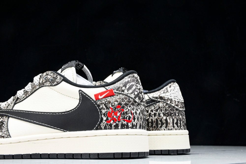 Travis Scott AJ1 Low x Year of The Snake 'Grey Black' (Custom) - Image 8
