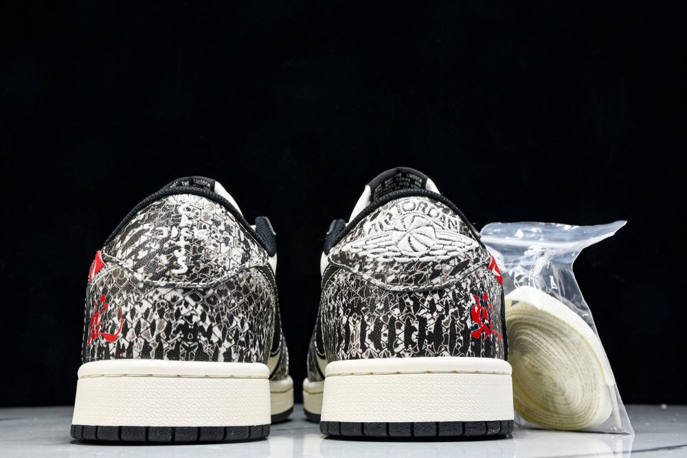 Travis Scott AJ1 Low x Year of The Snake 'Grey Black' (Custom) - Image 7