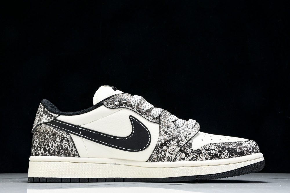 Travis Scott AJ1 Low x Year of The Snake 'Grey Black' (Custom) - Image 3