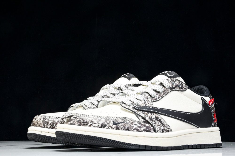 Travis Scott AJ1 Low x Year of The Snake 'Grey Black' (Custom) - Image 2
