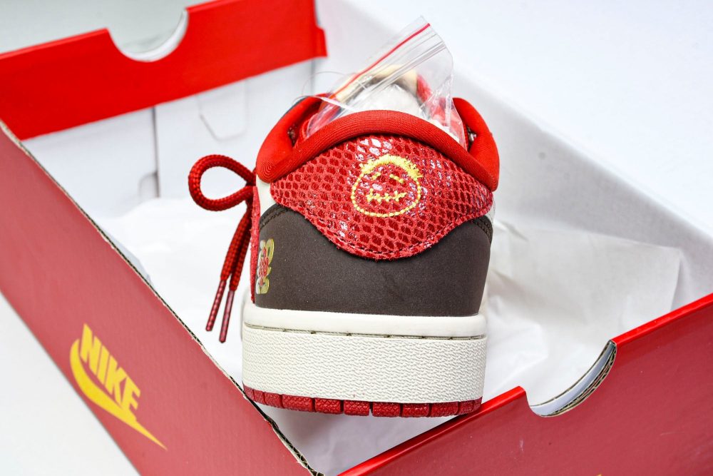 Travis Scott AJ1 Low x Year of The Snake 'Brown Red' (Custom) - Image 24