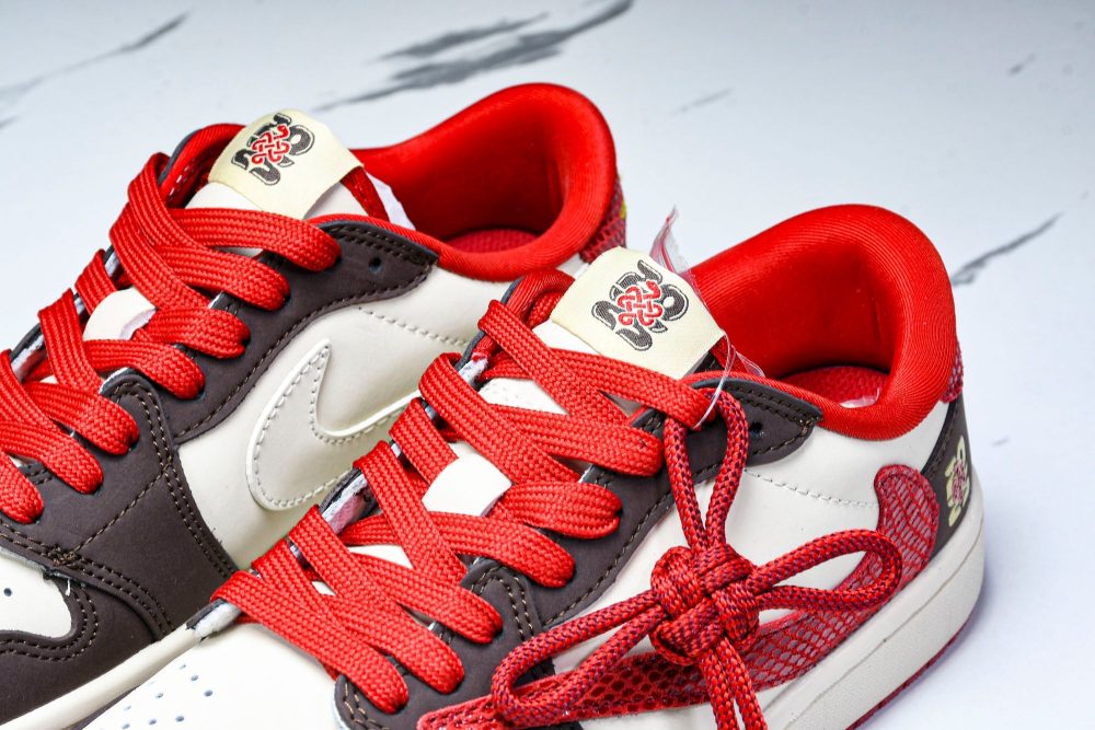 Travis Scott AJ1 Low x Year of The Snake 'Brown Red' (Custom) - Image 21
