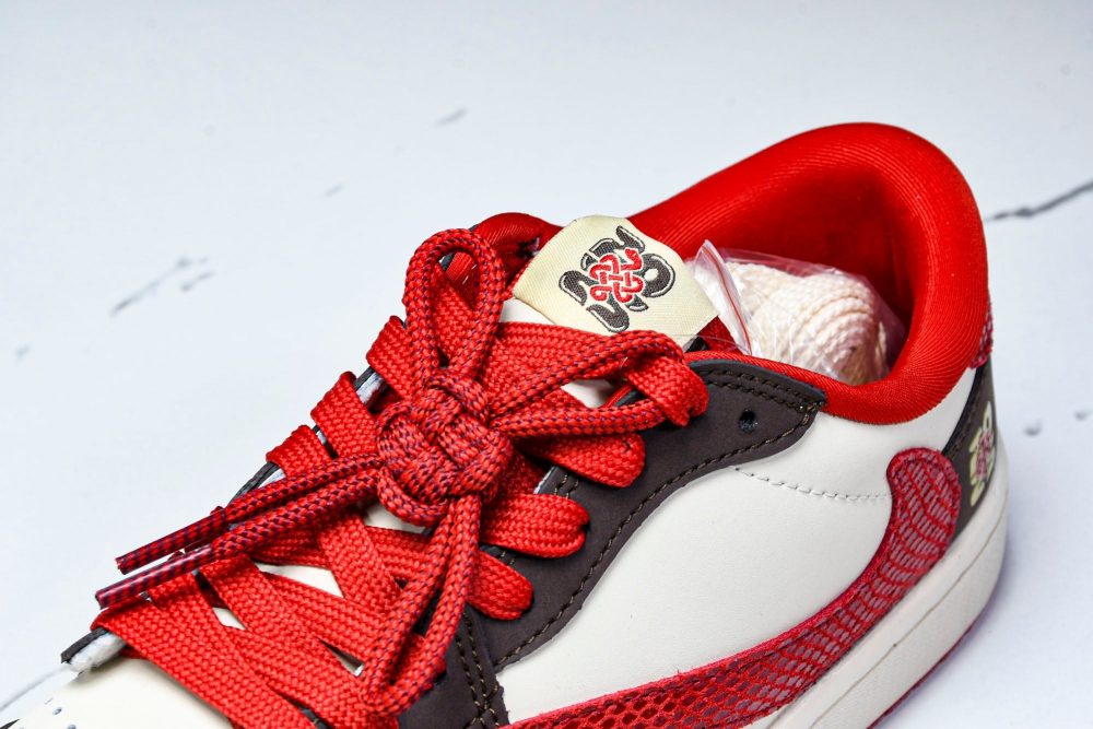 Travis Scott AJ1 Low x Year of The Snake 'Brown Red' (Custom) - Image 10
