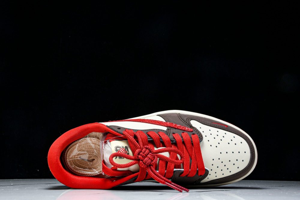 Travis Scott AJ1 Low x Year of The Snake 'Brown Red' (Custom) - Image 4