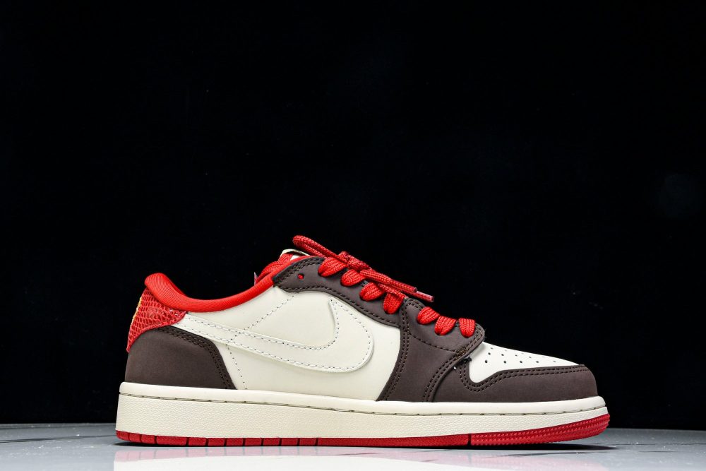 Travis Scott AJ1 Low x Year of The Snake 'Brown Red' (Custom) - Image 3
