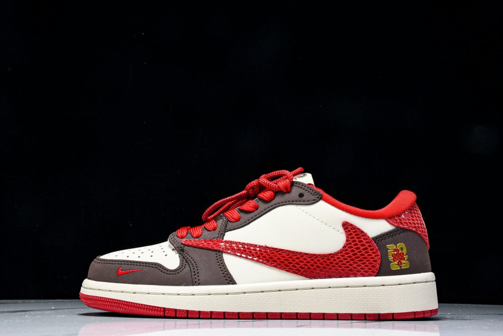 Travis Scott AJ1 Low x Year of The Snake 'Brown Red' (Custom)