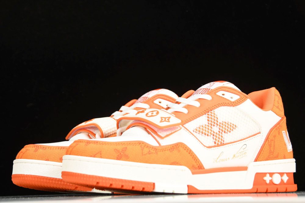Louis Vuittоп Trainer Low Velcro Strap 'Monogram Denim Orange' - Image 2
