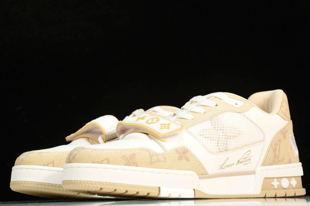 Louis Vuittоп Trainer Low Velcro Strap 'Monogram Denim Beige' - Image 2