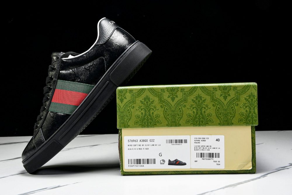 Guссi Ace Web 'Glossy Black Monogram' - Image 24