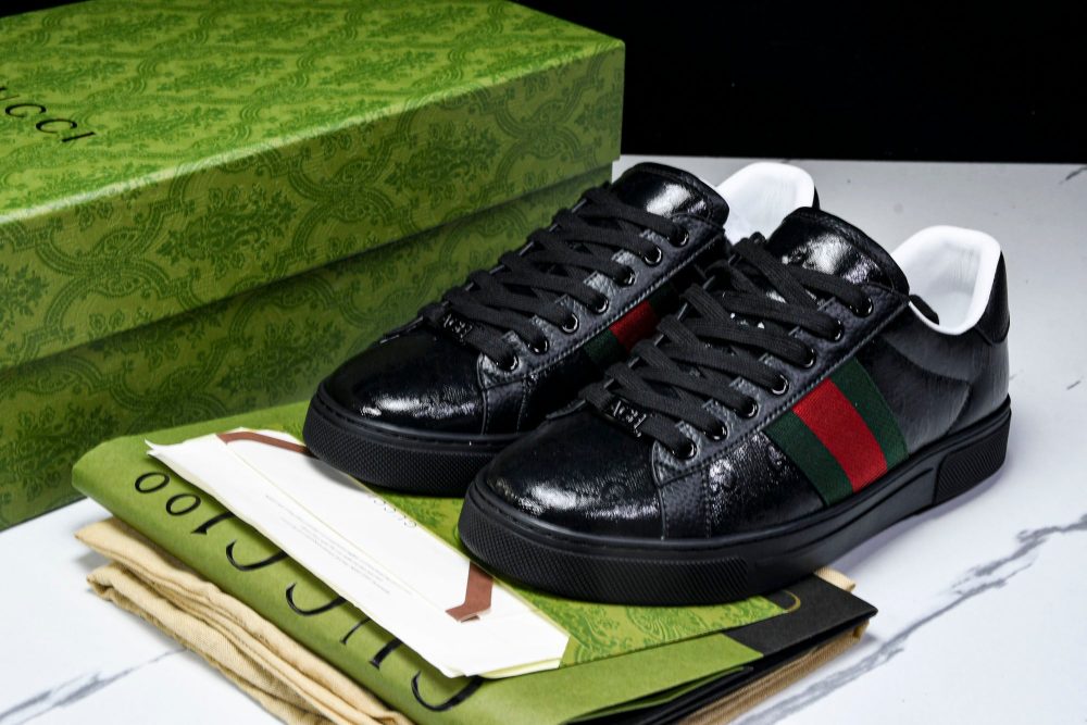 Guссi Ace Web 'Glossy Black Monogram' - Image 21