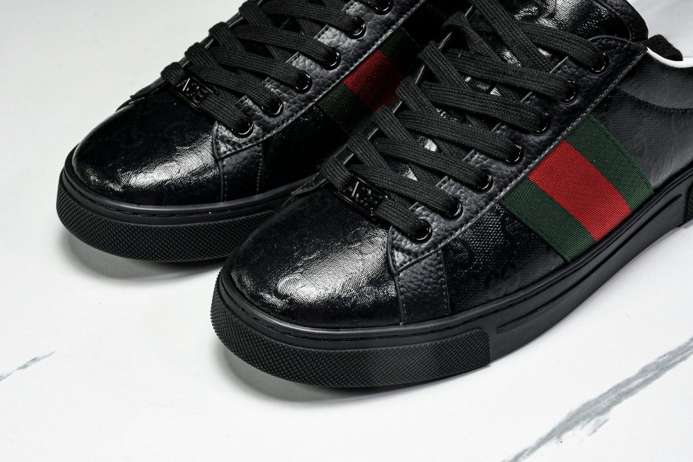 Guссi Ace Web 'Glossy Black Monogram' - Image 19